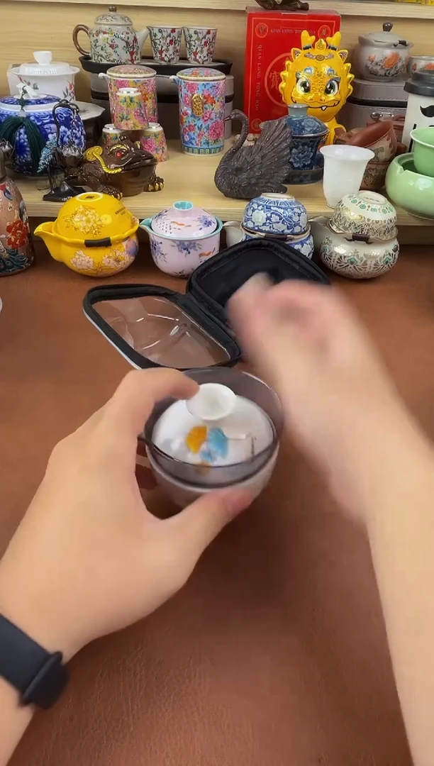 陶瓷茶具摆件旅行套组