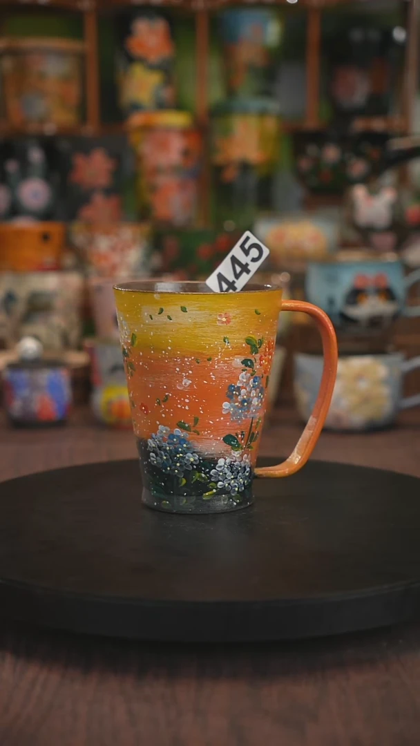 紫砂油画手绘釉下彩445