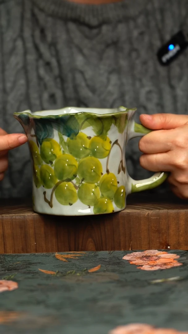 杯釉下彩手工手绘同款陶器