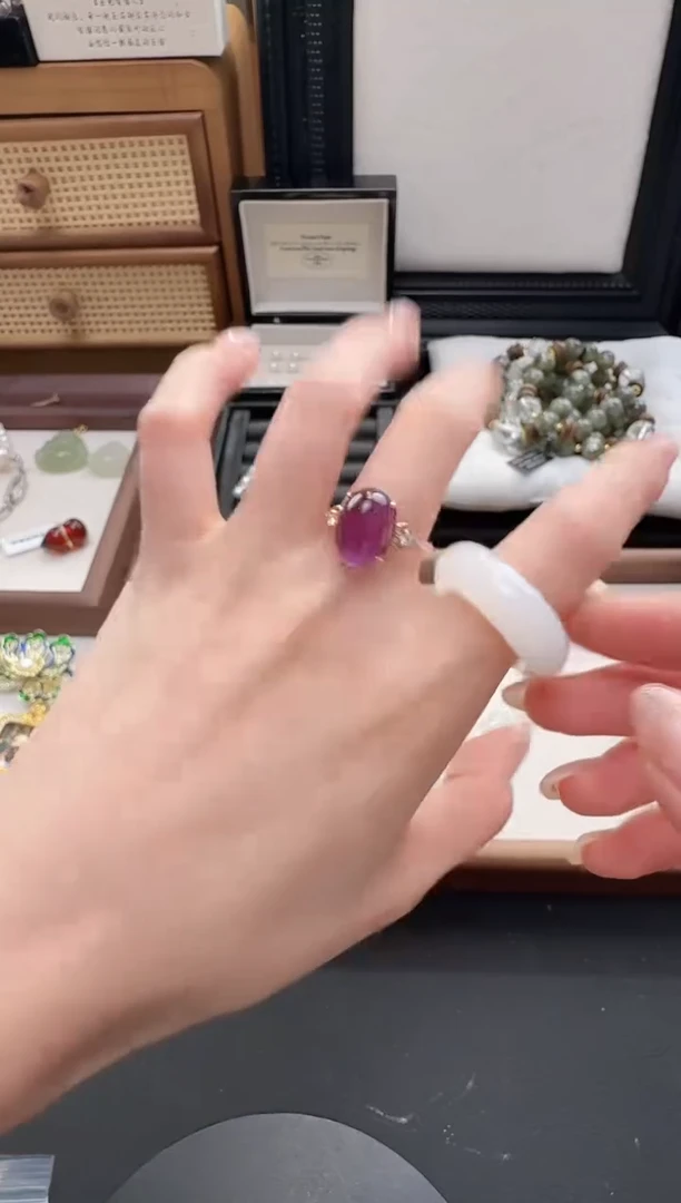 银S925镶嵌戒指水晶T027