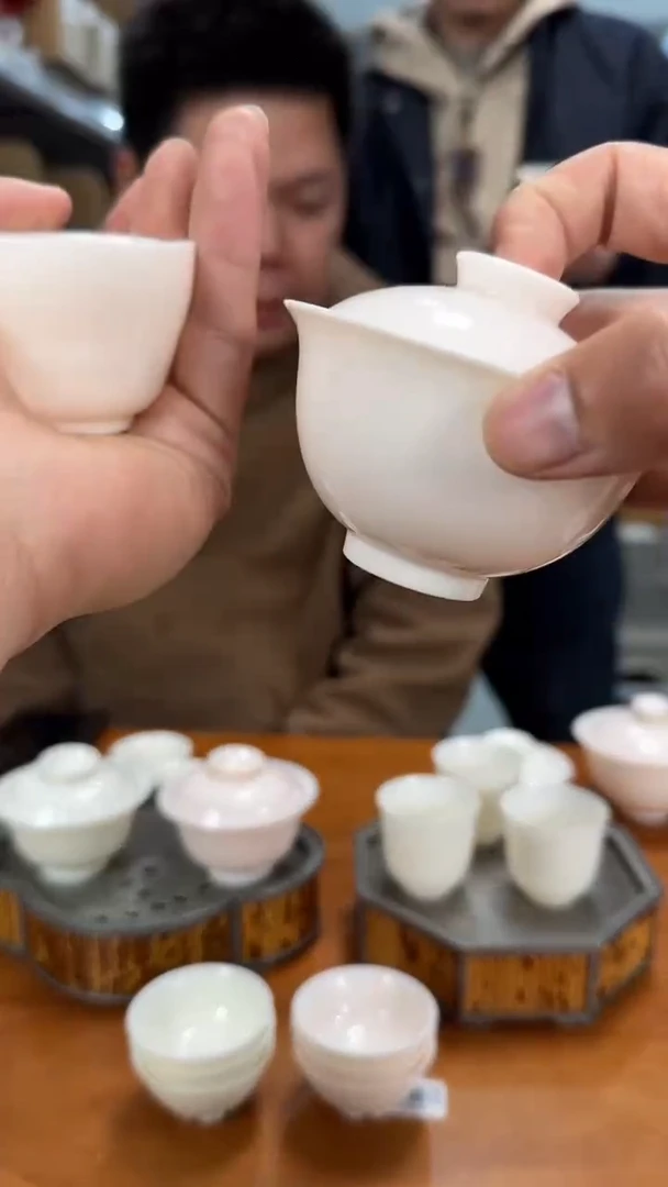【闪购商品】瓷片@@盖碗105ml加个杯子