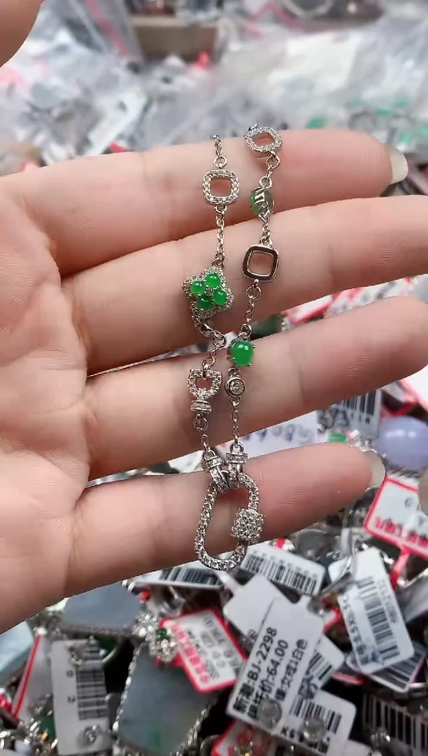 银S925镶嵌戒指翡翠天然A货缅甸翡翠