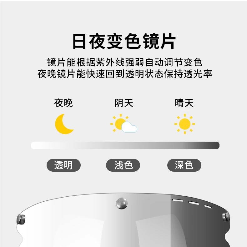 信诺头盔磁吸风镜防风智能变色风镜适配 XN01 TT78配套风镜