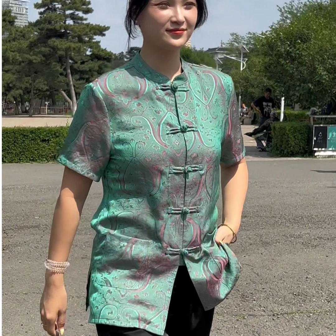 262153 122男士新款时尚休闲百搭唐装T恤