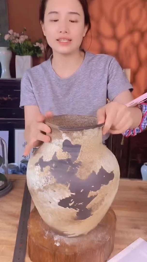 摆件景德镇高温陶瓷花器（口径13*高度28）