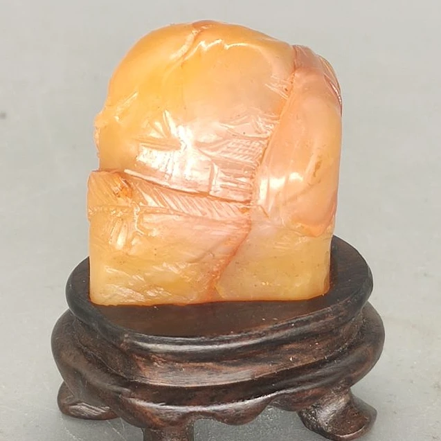 国石/寿山田黄石松溪泛舟随型章/田黄石/ST1692