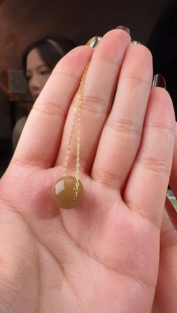 颈饰未镶嵌和田玉转运珠赠链