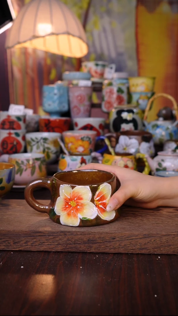 杯子泥垚手作 景德镇手工手绘陶瓷器物