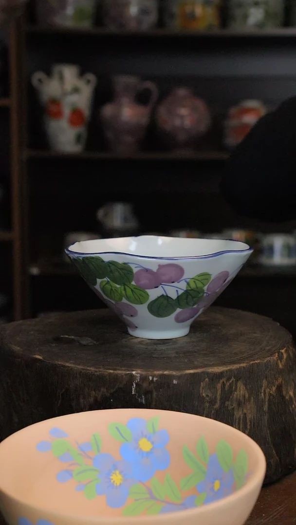 【闪购商品】椿野5.7寸花口碗（葡萄）C005*2