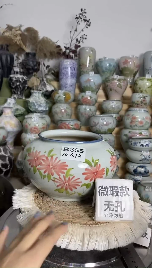 景德镇瓷韵陶瓷花盆  B355 手工制品 完美主义者慎拍 底微瑕