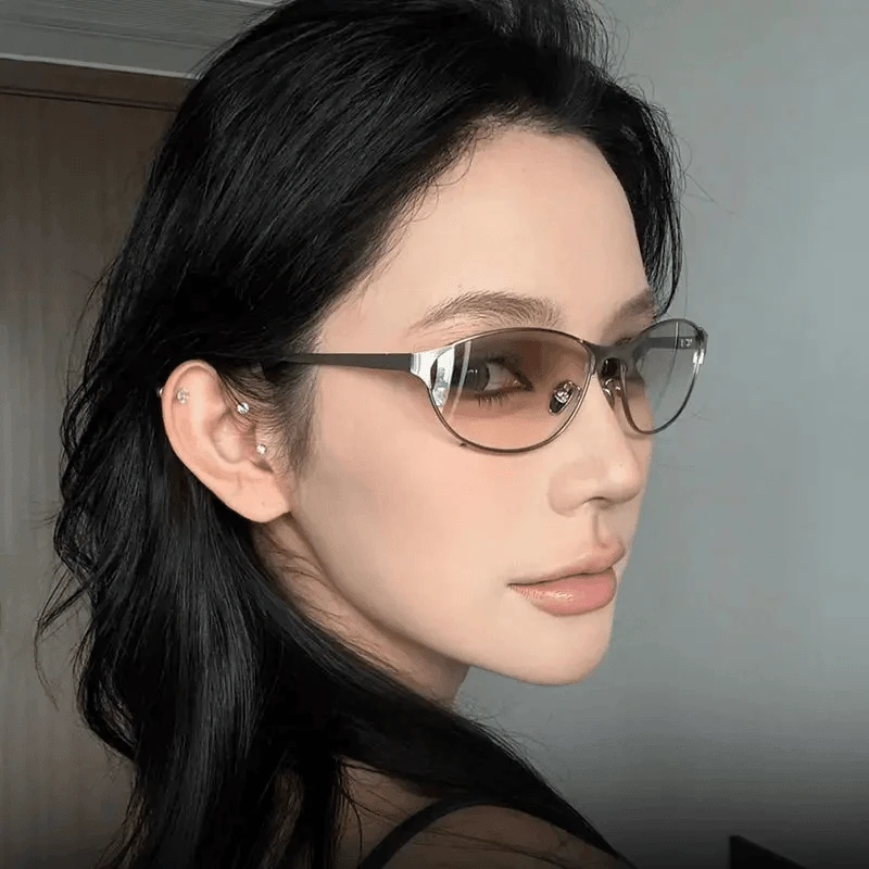 复古猫眼金属框架墨镜多色可选防紫外线适合户外运动街拍