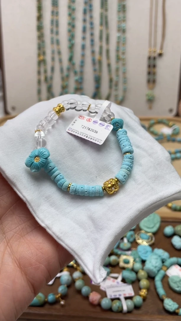 【闪购商品】绿松石手串银S925镶嵌52