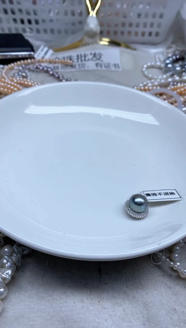银S925镶嵌颈饰海水珍珠12-13