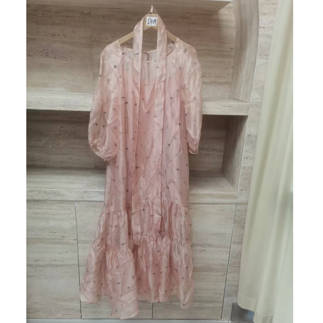 D109潮牌女度假风夏季裙子连衣裙提花女裙气质名媛