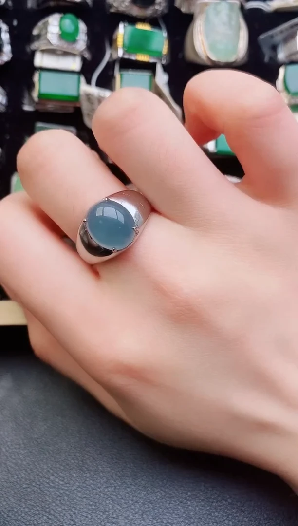 翡翠戒指银S925镶嵌1
