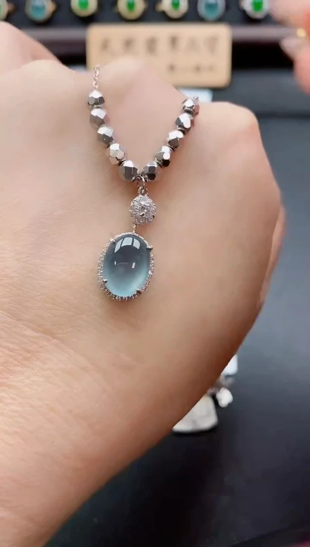 套链银S925镶嵌翡翠1