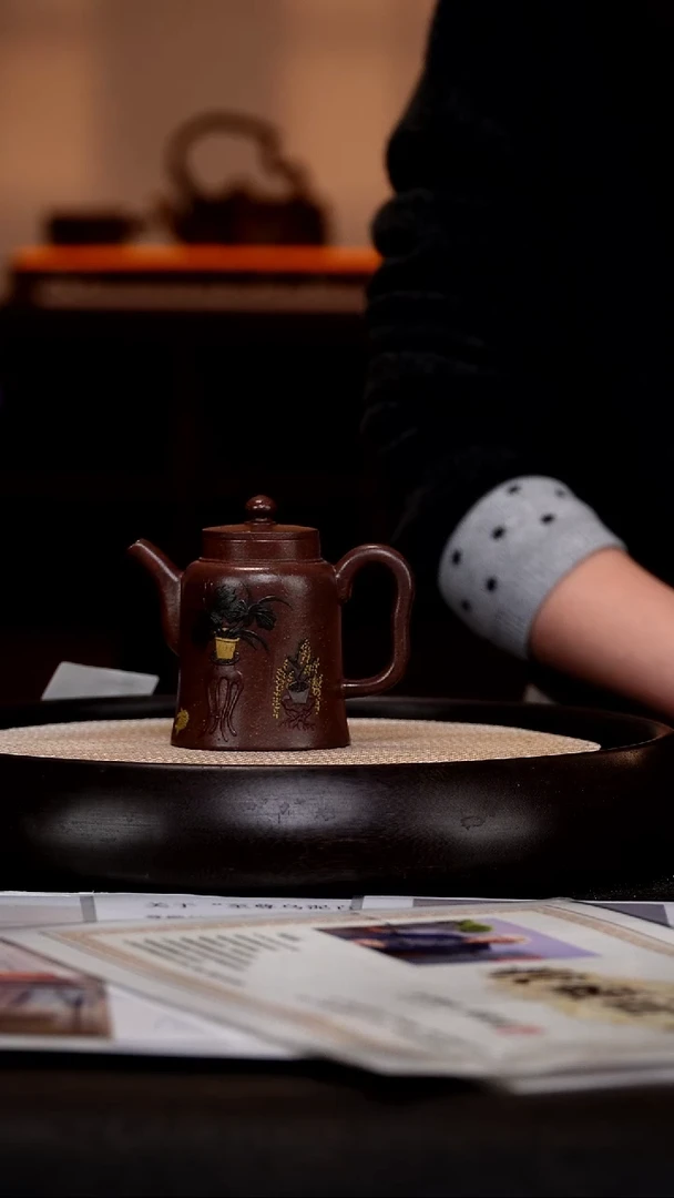 茶壶紫砂SYH35 宫廷六式高禅钟 明清老段180cc