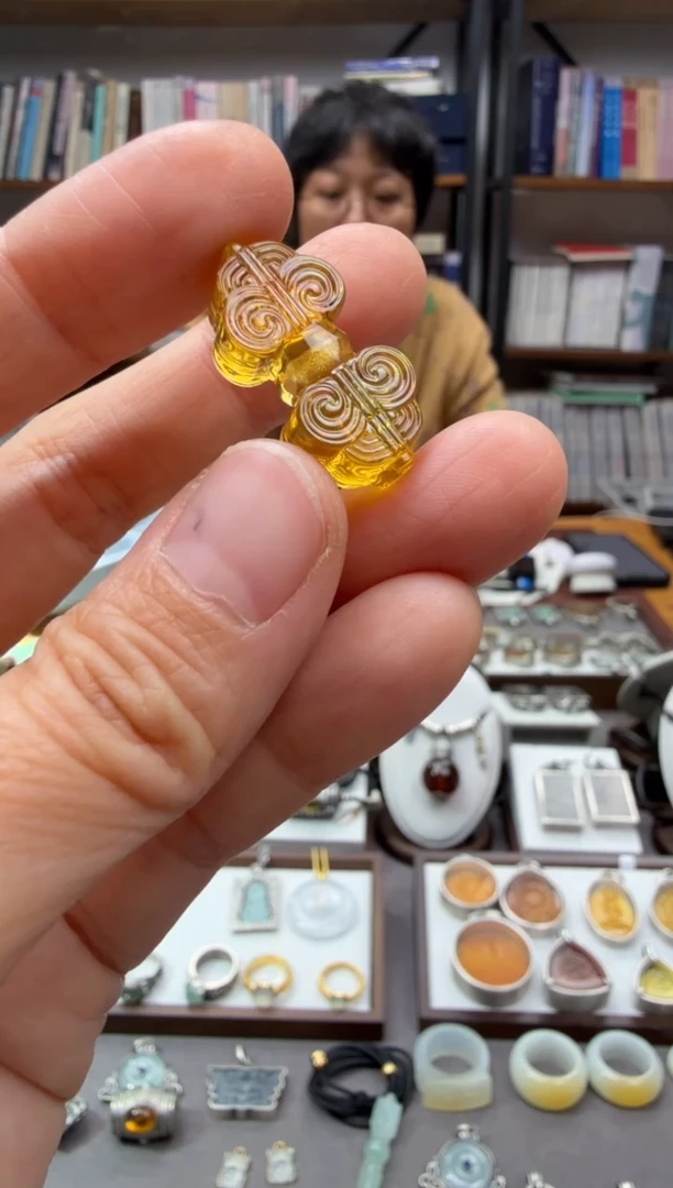 琥珀颈饰未镶嵌配件3-4