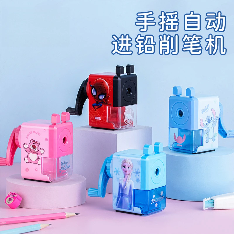 联众A73092-W1X自动进铅削笔机 蓝色手动削笔机颜值高7309