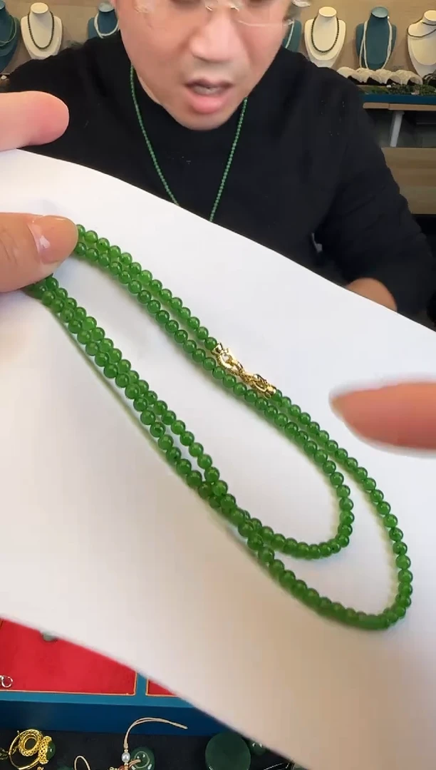 颈饰未镶嵌和田玉卡4小米链