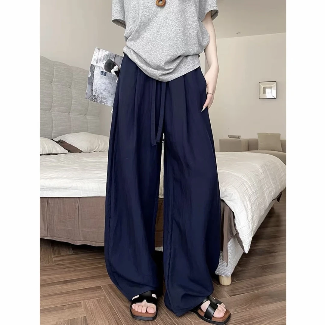 【现货+运费险】天丝亚麻弯刀裤女2025夏季薄款亚麻裤垂感弯刀裤