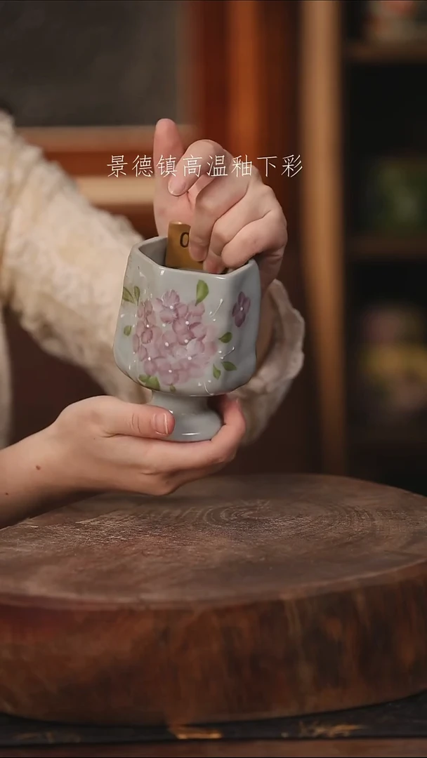 陶瓷景德镇高温釉下手绘陶瓷@L016@