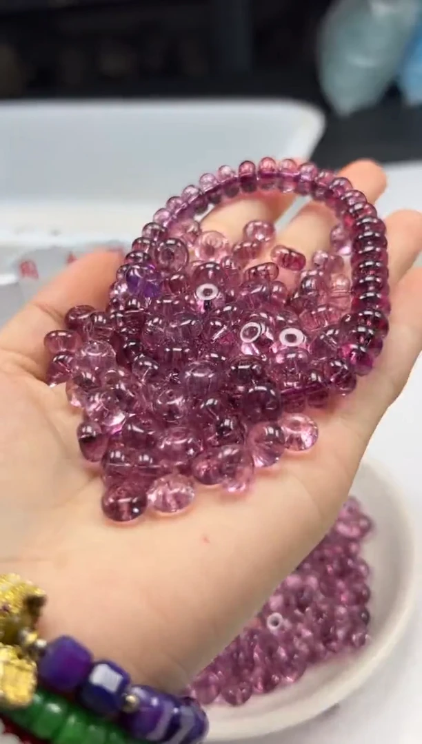 未镶嵌颈饰水晶w1622乌梅紫阿赛算盘8*5mm20颗