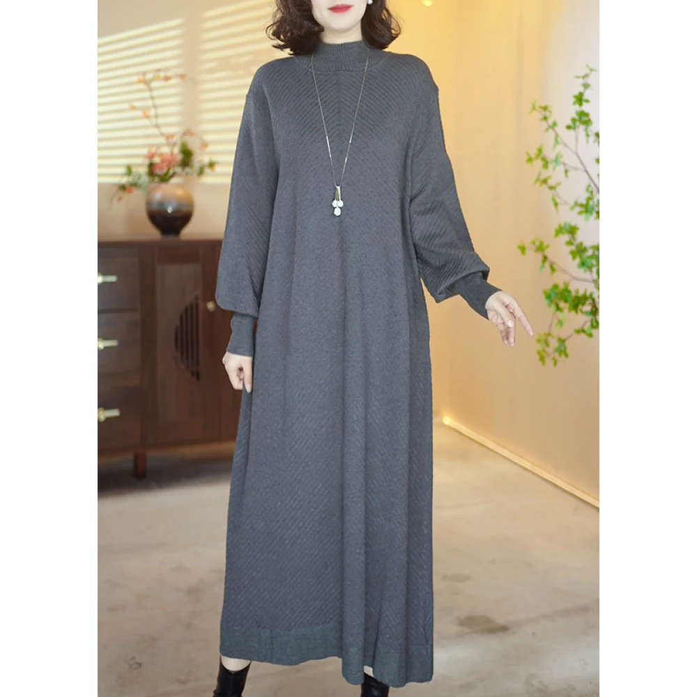 【X299】2025新款时尚百搭宽松针织显瘦洋气连衣裙