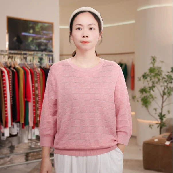 【亚文家高档天丝七分袖】新款莱赛尔天丝气质中老年妈妈装68035