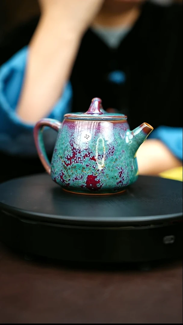 32#原矿钧瓷炉钧釉高石瓢壶