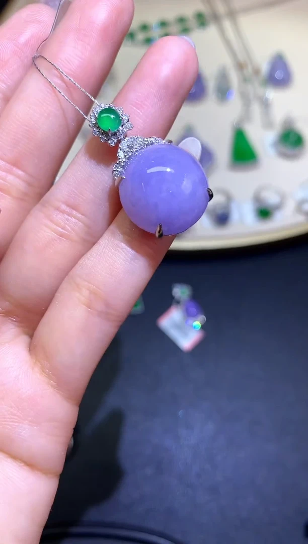 翡翠18K金镶嵌吊坠(不含链)吊坠A208|13800