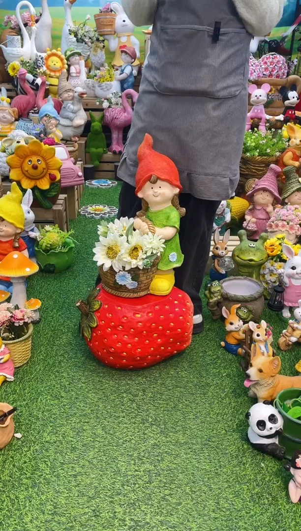 【闪购商品】红陶女孩花盆+草莓