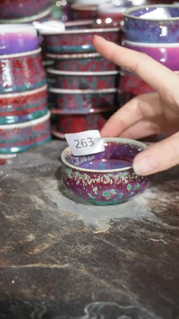 摆件陶精品窑变钧瓷茶器