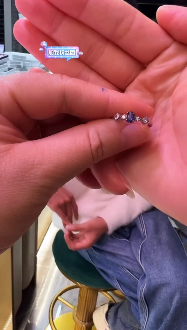 戒指蓝宝石银S925镶嵌1207m027多样性发其一