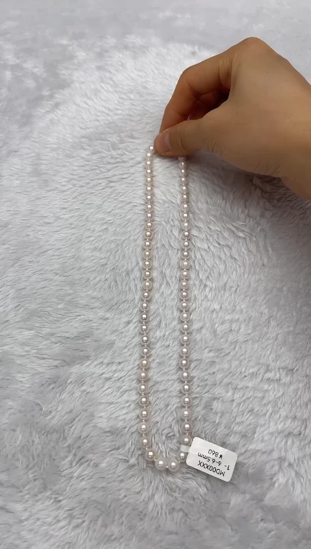项链银S925镶嵌海水珍珠AK6-6.5mm
