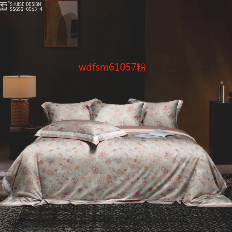 B5308 纯棉100s活性数码印花双人床单 迷人花卉245*250田园静奢