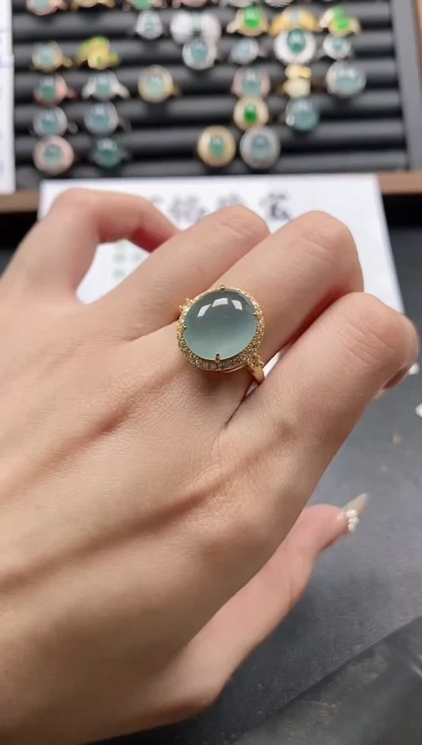 银S925镶嵌戒指翡翠51511