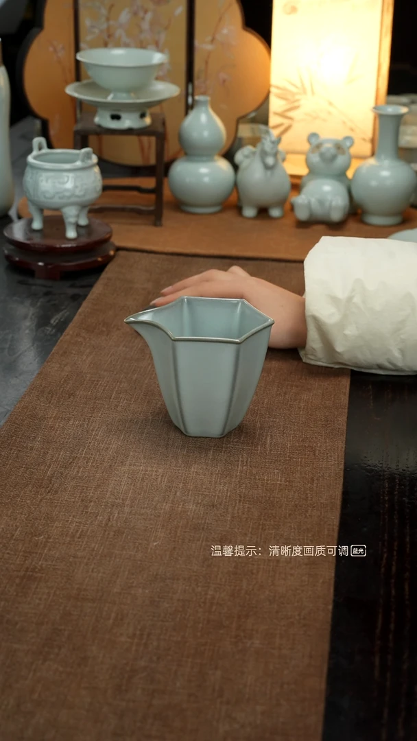 汝窑手工孤品公道杯