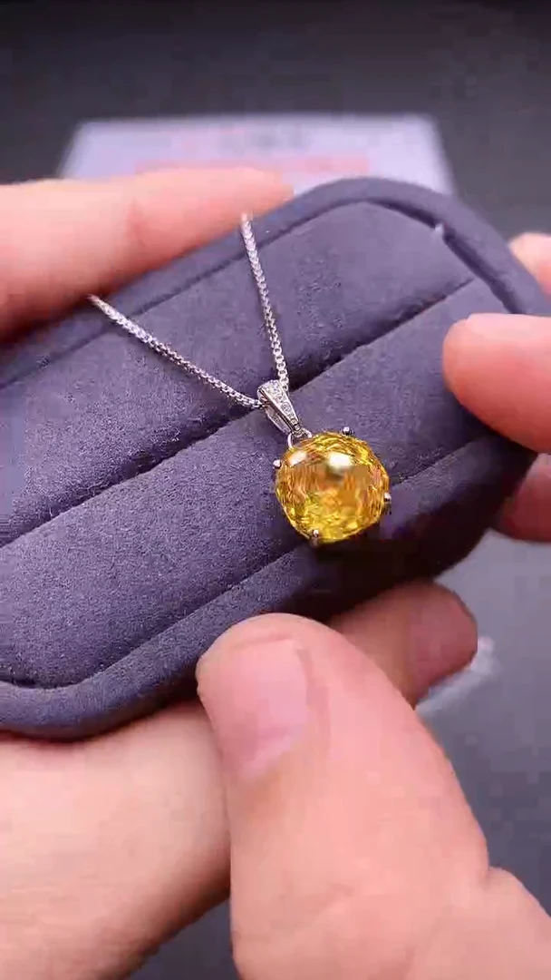 颈饰银S925镶嵌黄色碧玺00