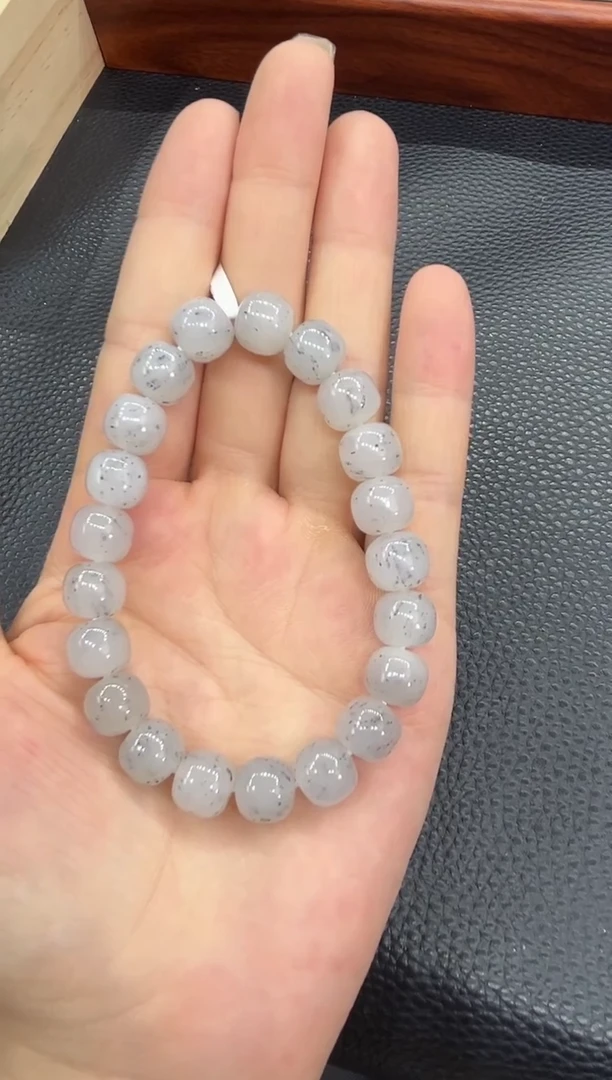 手串未镶嵌和田玉新疆和田玉黑山料9*10老型手串百搭时尚