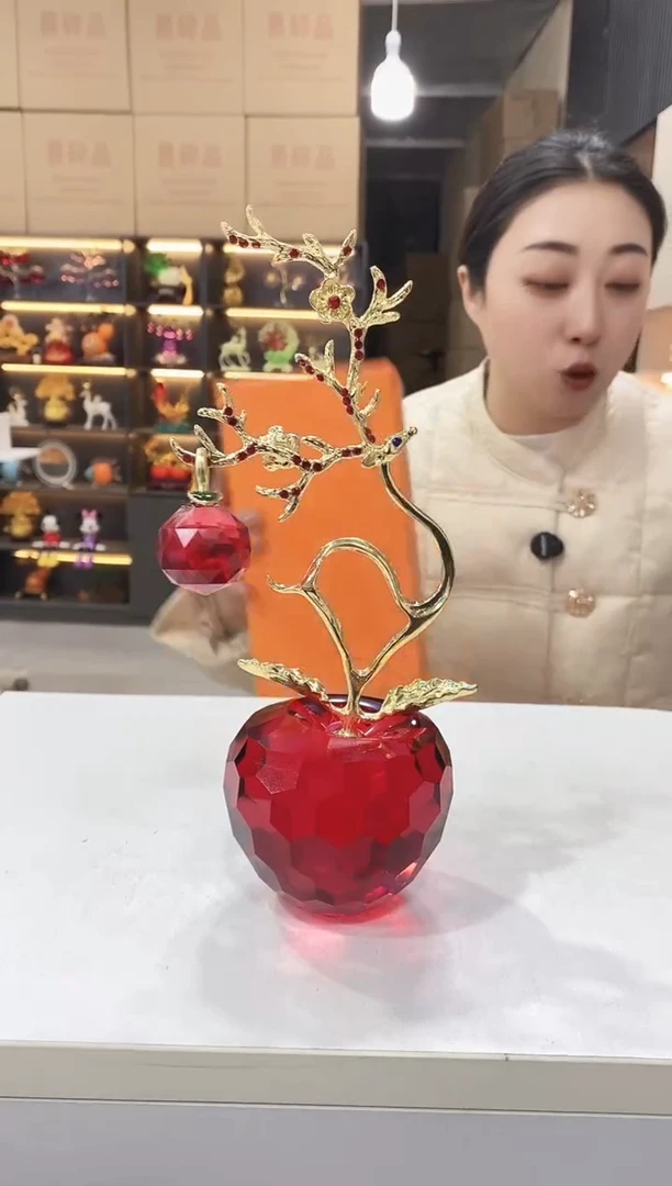 新款水晶珐琅苹果摆件