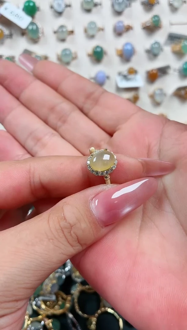 银S925镶嵌戒指翡翠.