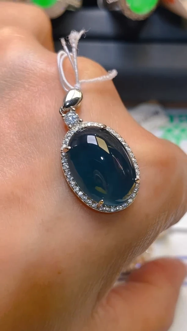 【闪购商品】翡翠耳饰银S925镶嵌天然A货翡翠1