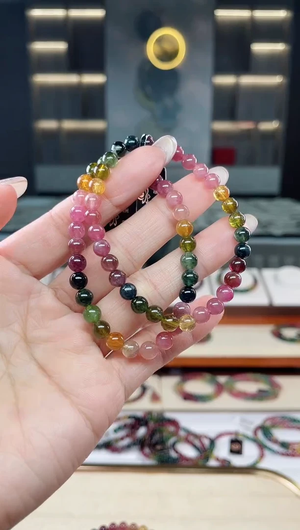 未镶嵌老矿碧玺单圈手串5mm+碧玺多样性发一条T