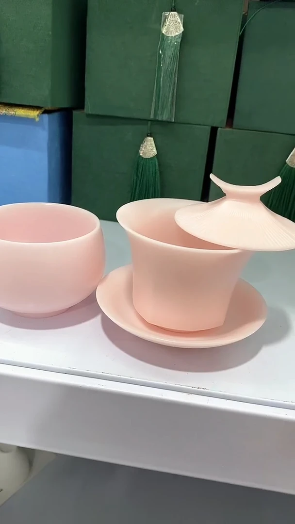 瓷片盖碗+1杯陶瓷茶具茶器