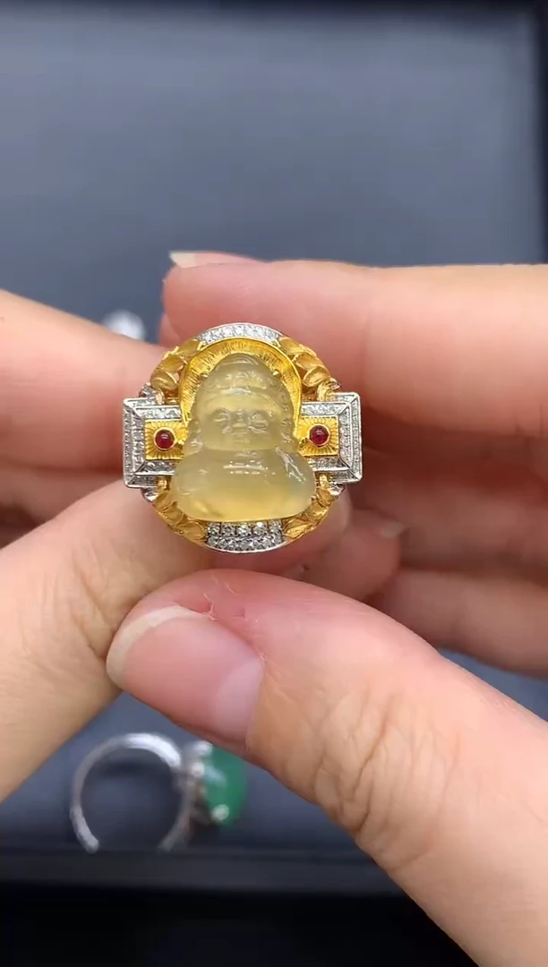 18K金镶嵌戒指翡翠672-中国好珍宝