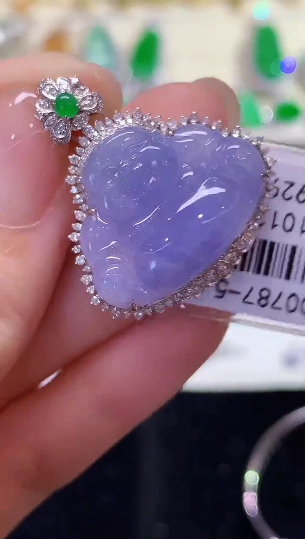 吊坠(不含链)18K金镶嵌翡翠SY多样性发其一