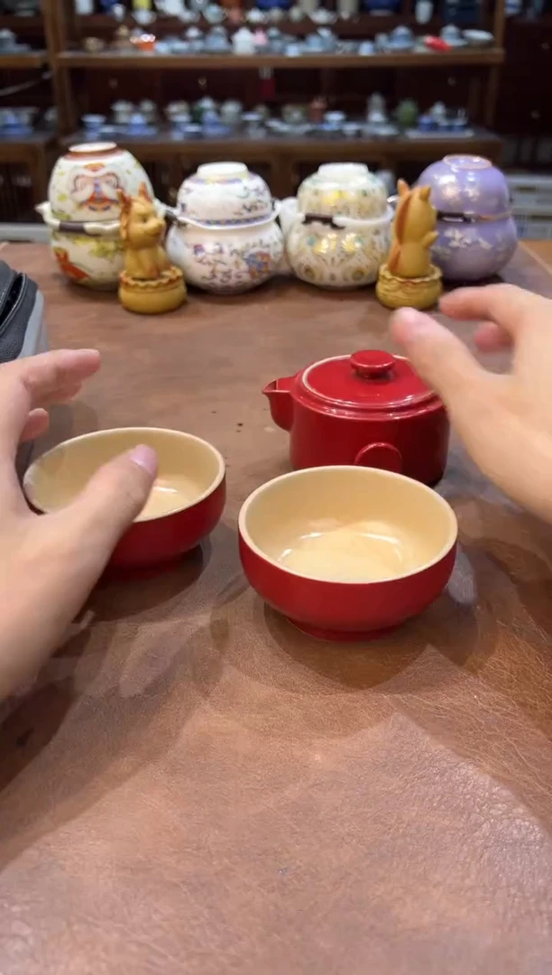 真的很便宜超好看会开片的旅行茶具