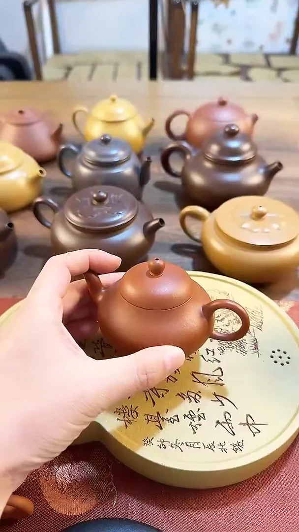 紫砂梨形100cc半手工朱泥