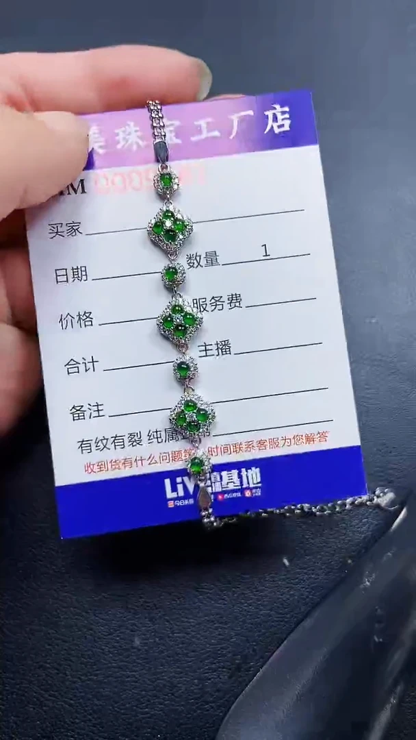 翡翠银S925镶嵌颈饰9581